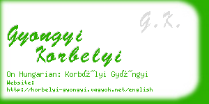 gyongyi korbelyi business card